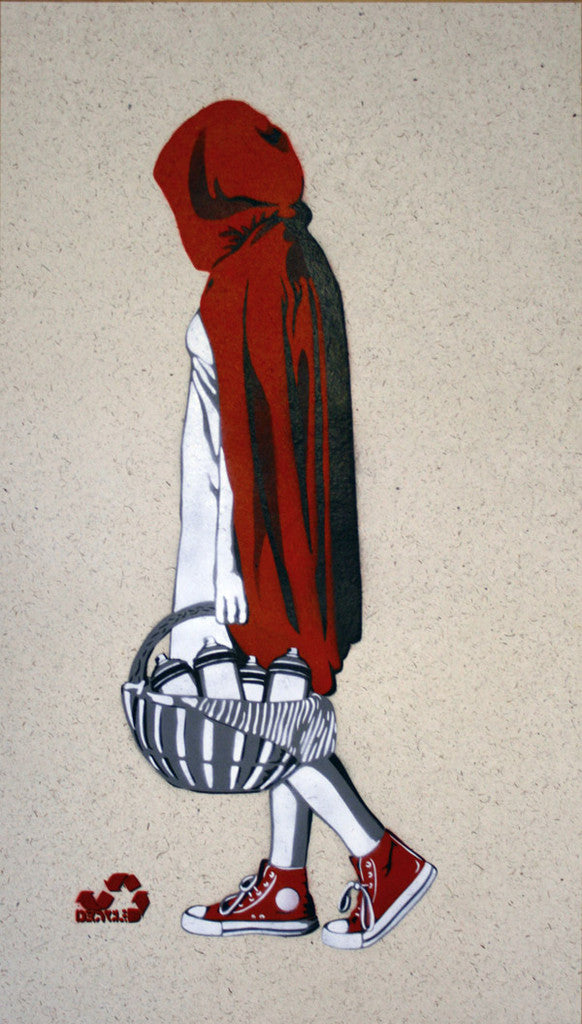 Decycle: Little Red Bombing the Hood (Paper Edition) - prettyportal artshop, limited edition prints, urban contemporary art, streetart