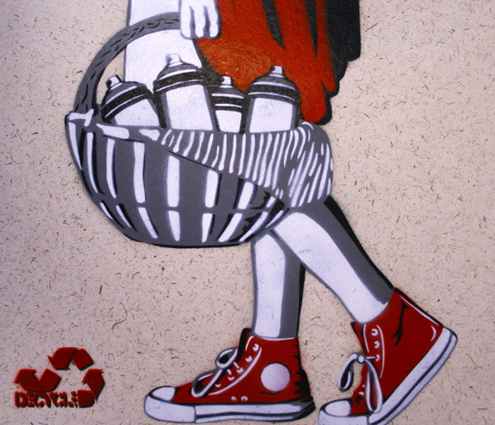 Decycle: Little Red Bombing the Hood (Paper Edition) - prettyportal artshop, limited edition prints, urban contemporary art, streetart