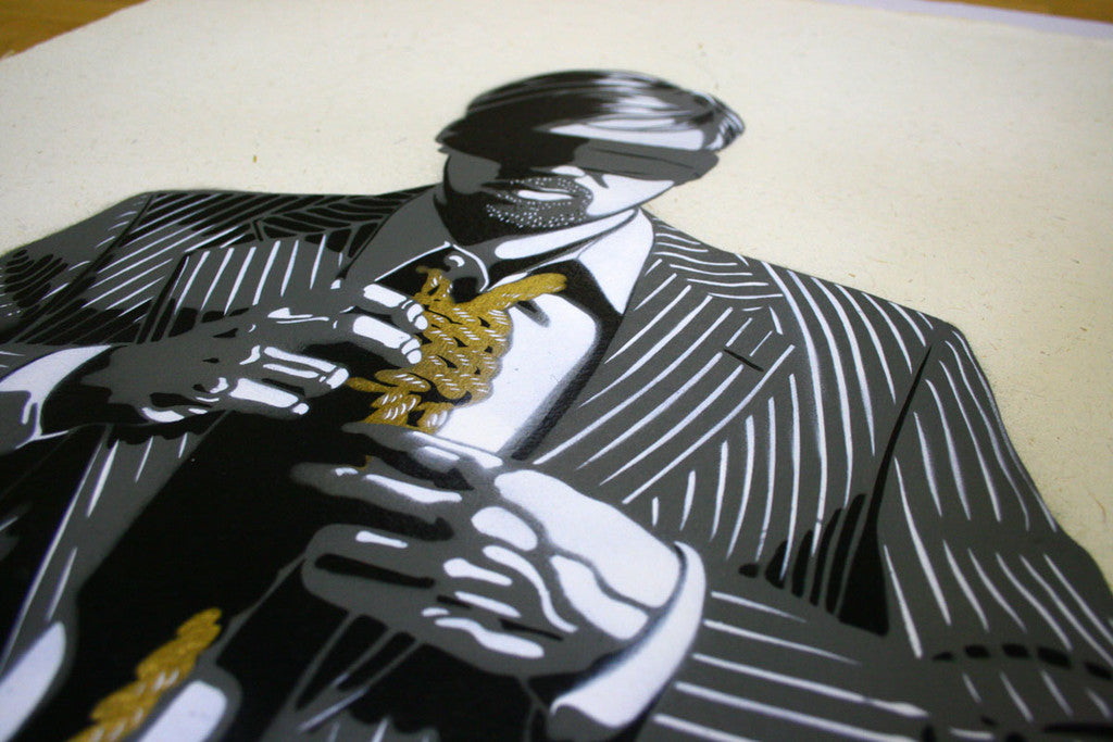 DECYCLE - Down to business (Gold Edition) - prettyportal artshop, limited edition prints, urban contemporary art, streetart
