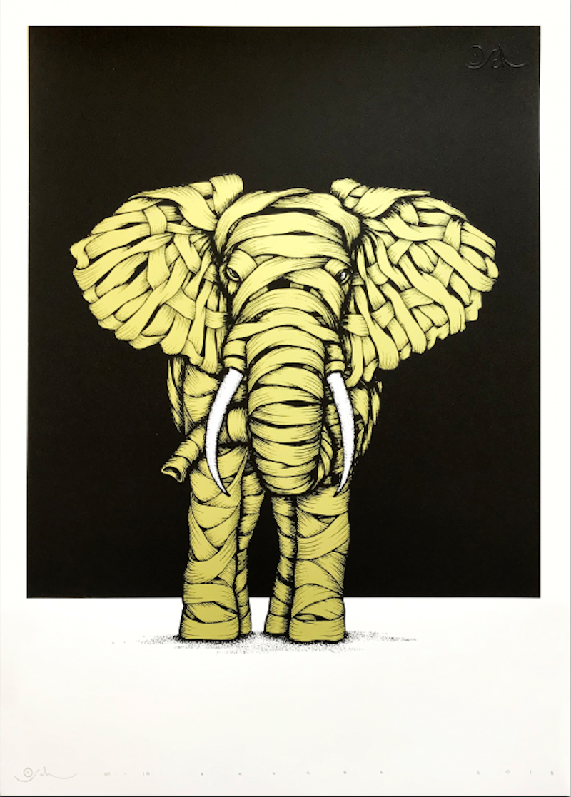 Otto Schade - Éléphant ruban (doré)